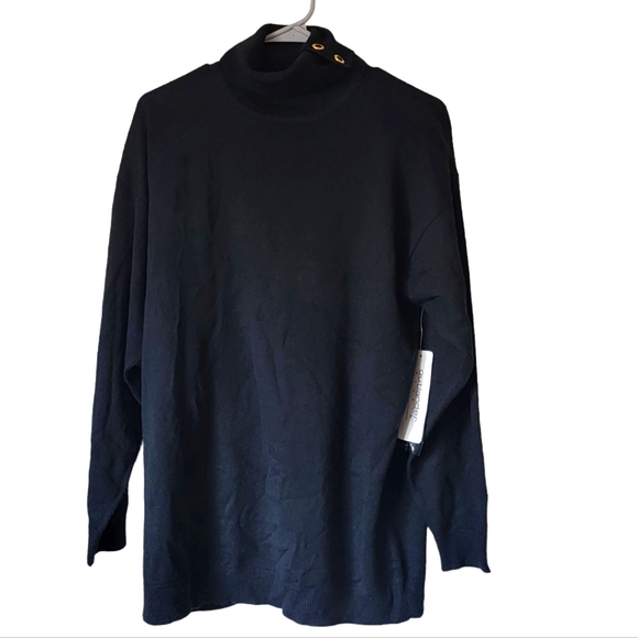 outlander Sweaters - Vintage Outlander oversized black wool blend turtleneck sweater size large NWT